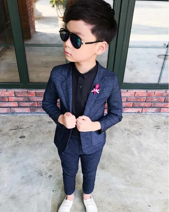 Boys Maroon Formal Suit with Black Shirt Party Outfit Set