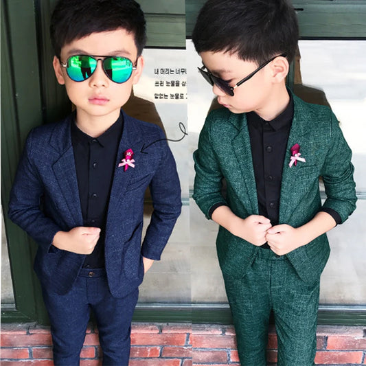 Boys Maroon Formal Suit with Black Shirt Party Outfit Set