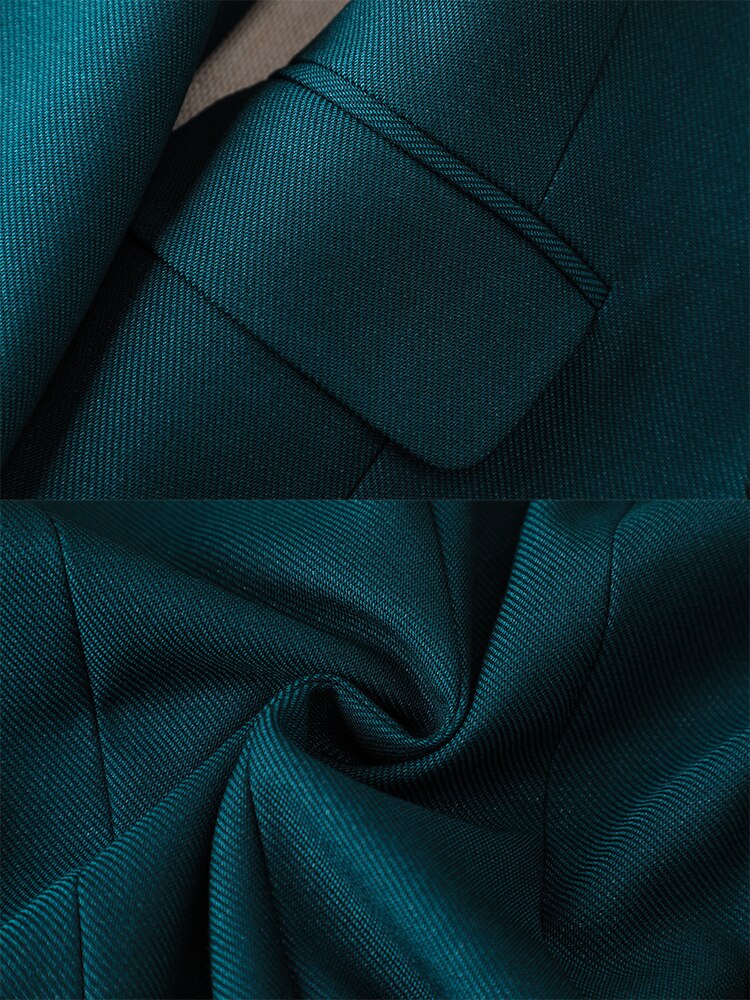 Ensemble 2 pièces blazer et pantalon pour femme, vert, violet, bleu, noir, uni, formel, tenue de travail 