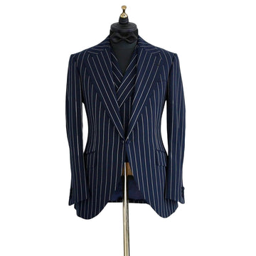 Casual Stripe Men Suits With 3 Pieces Lapel Designer Wedding Formal Occasion Tuxedos