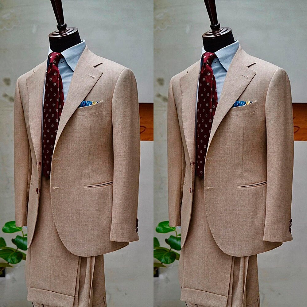 Traje clásico para hombre, de un solo pecho, a medida, de dos piezas, chaqueta, pantalón, diseño de novio, para ocasiones formales.