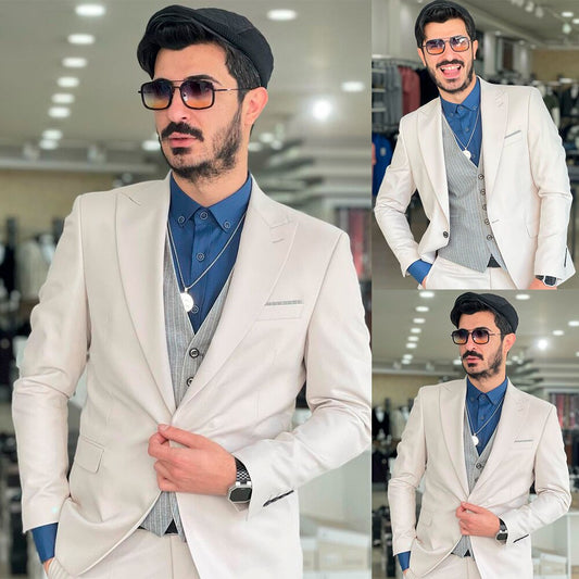 Classic White Men Suit One Button Tailor-Made One-Pieces Jacket Designer Groom Formal Occasion Costume Made