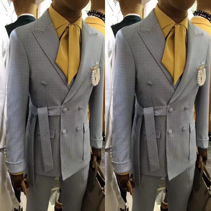 Design Fashion  Slim Fit Belt Custom Large Casual Party Business Wedding Suits Men Formal 2-piece jacket+pants