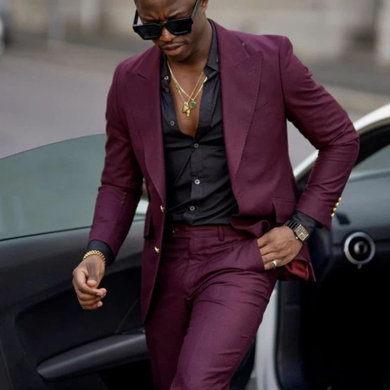 Costume 2 pièces pour homme, dernière conception, ensemble veste décontractée à 2 boutons, pantalon, smoking de mariage formel, coupe slim, blazer