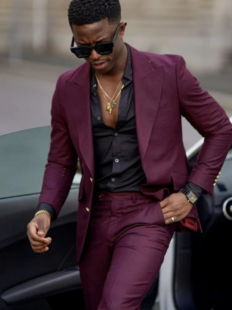 Costume 2 pièces pour homme, dernière conception, ensemble veste décontractée à 2 boutons, pantalon, smoking de mariage formel, coupe slim, blazer