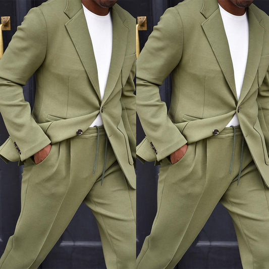 Green Business Men Suits With Two Pieces Jacket Pants Custom Made Designer Success Wedding Party Formal Occasion