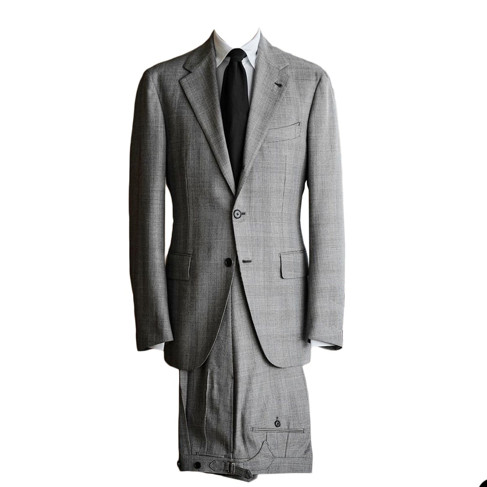 Trajes de caballero grises para hombre, de dos piezas, a rayas, ajustados, de diseñador, para bodas, ocasiones formales, esmoquin, chaqueta y pantalones.