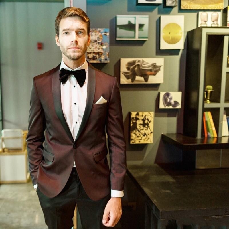Men Suits Burgundy Wine Red Suits 2 Pieces One Button Groom Wedding Formal Tuxedos Custom Made Business