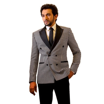 Lattice Classic Men Suit Double Breasted Tailor-Made One-Pieces Jacket Designer Groom Formal Occasion Costume Made