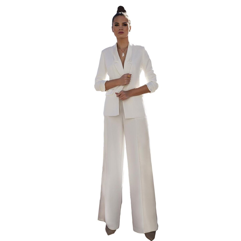 Leisure Mother of the Bride Suits Women Loose Pants Sets Celebration Evening Party Prom Wedding Wear 2 Pieces