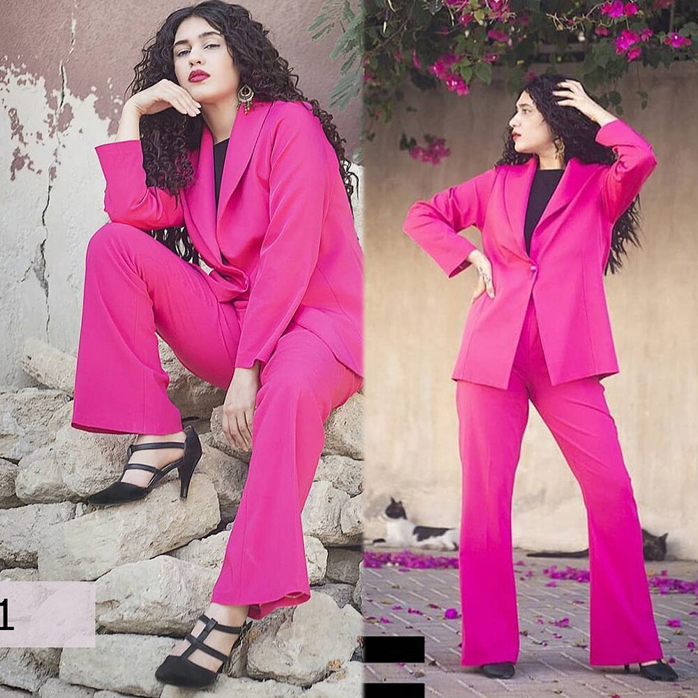 Ensemble blazer ample pour femme, tenue de bureau, pantalon à un bouton, pour mère de la mariée, 2 pièces 