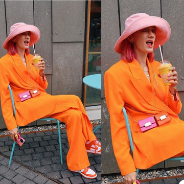 Leisure Loose Women Pants Suits Orange Mother of the Bride Tuxedos Work Coat Blazer Office Lady 2 Pieces