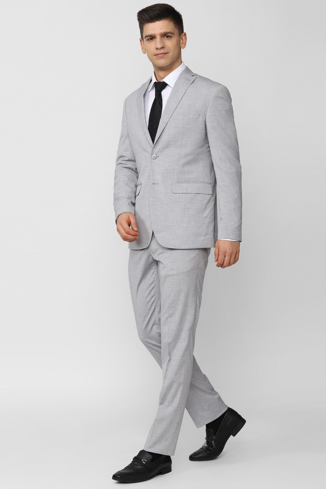 Costume homme gris clair 2 pièces blazer pantalon simple boutonnage revers pointu slim doux affaires moderne mariage marié sur mesure 
