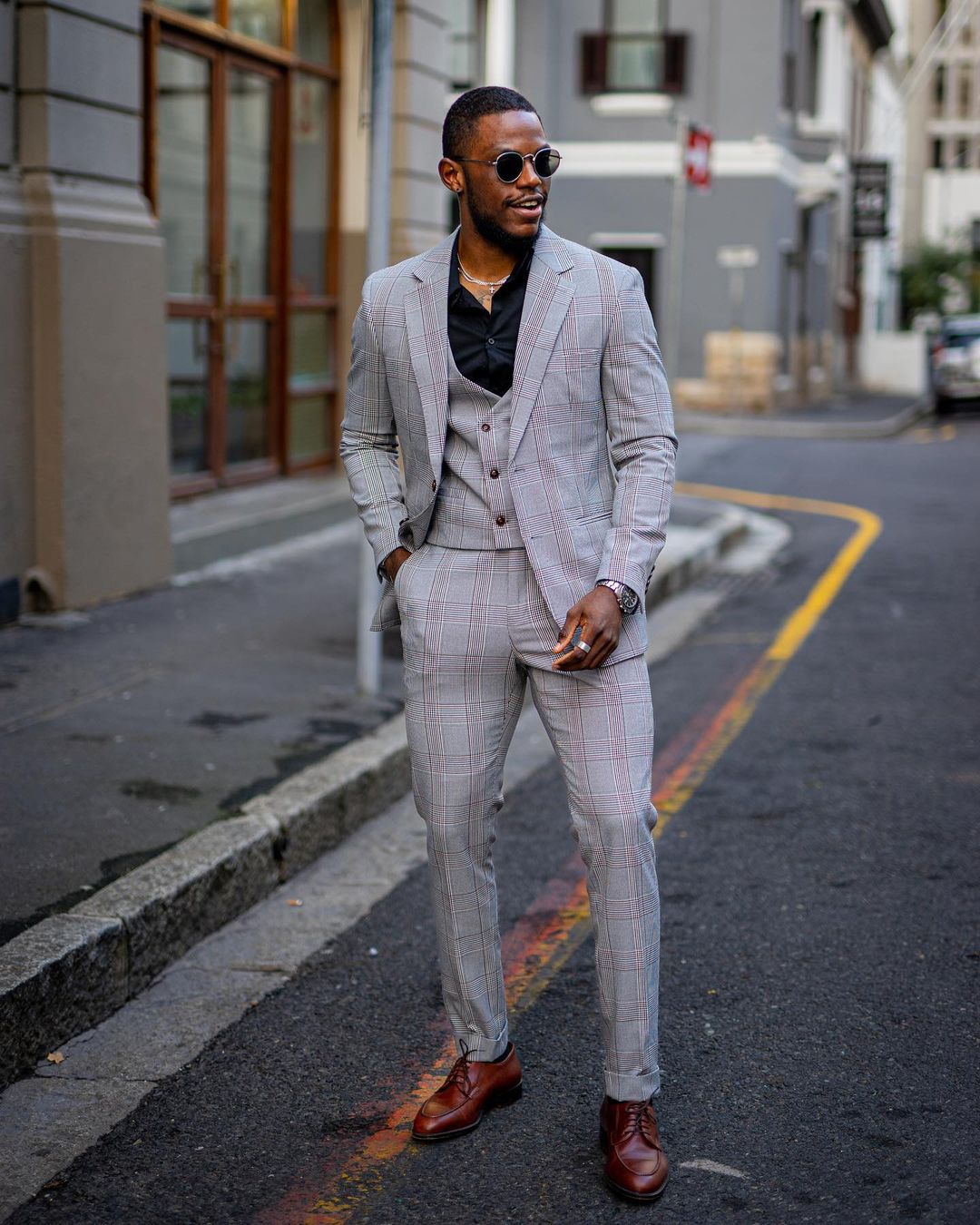 Traje a cuadros gris claro para hombre, 3 piezas, corte entallado, a medida, de un solo pecho, para boda, novio, ropa de trabajo, informal, para graduación, a medida 