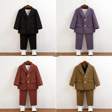 Ensemble de costume formel pour tout-petits garçons, blazer et pantalon, différentes couleurs 
