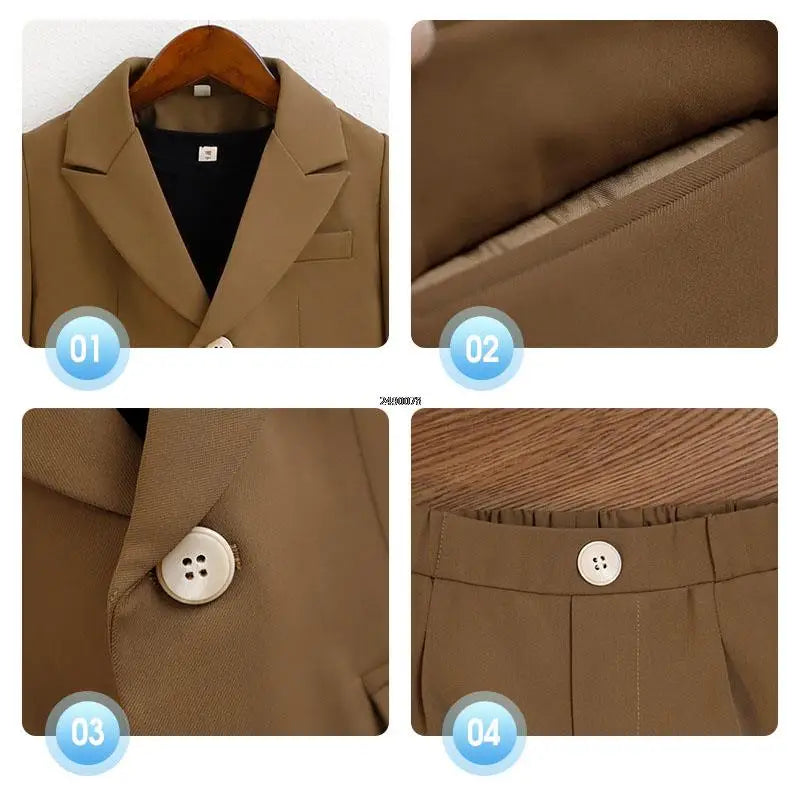 Ensemble de costume formel pour tout-petits garçons, blazer et pantalon, différentes couleurs 