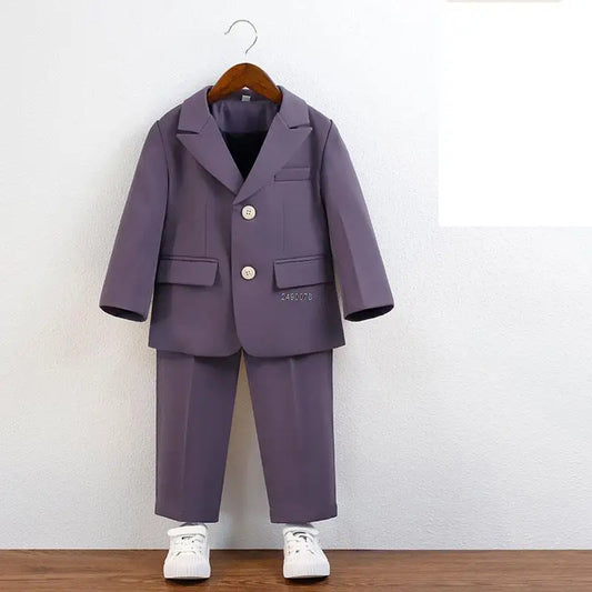 Toddler Boys Formal Suit Set Blazer and Pants Outfit Various Colors