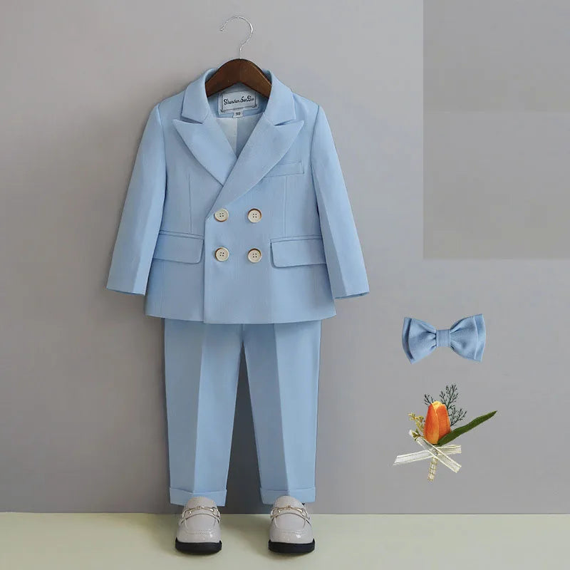 Ensemble de costume formel pour tout-petits garçons, blazer et pantalon, différentes couleurs 