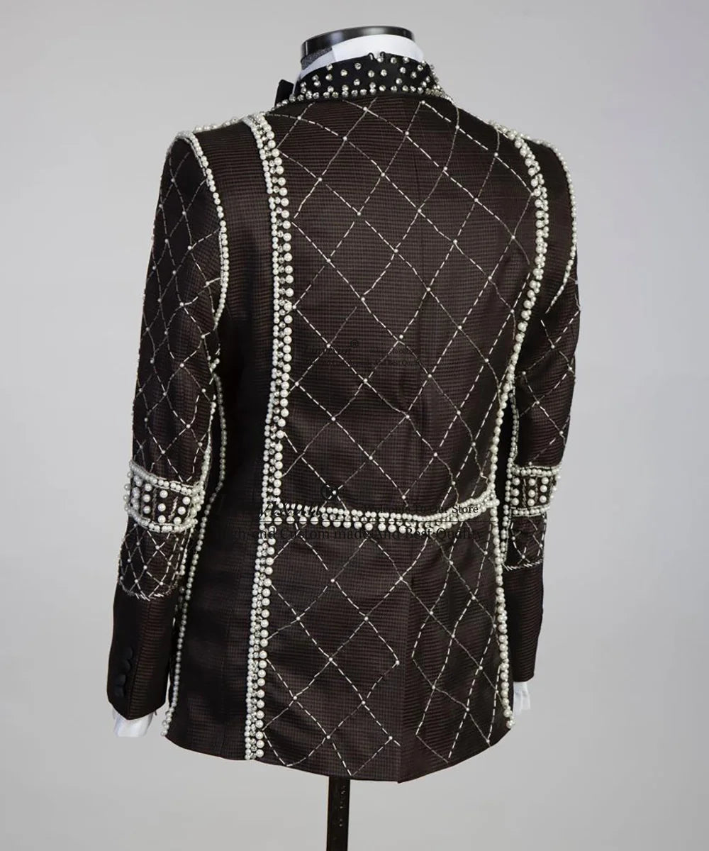 Trajes de esmoquin de diseñador de lujo para hombre, 2 piezas, para novio, boda, fiesta, graduación, blazer, pantalones, traje masculino 