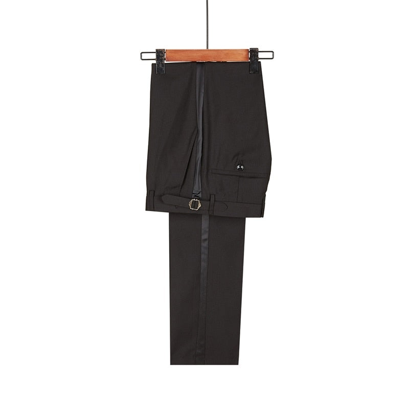 Conjunto de traje negro de lujo para hombre, traje formal de 3 piezas para boda, novio, esmoquin, hecho a medida, para caballero, para oficina, fiesta, chaqueta y abrigo. 