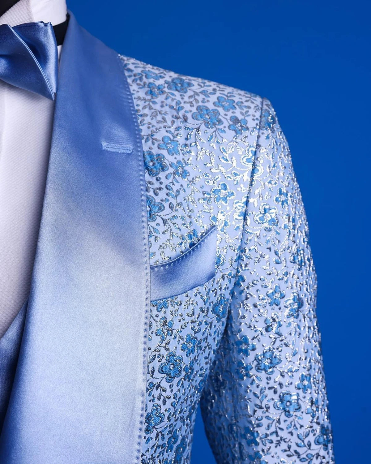 Luxury Jacquard Men's Suits Tailored 3 Pieces Blazer Vest Pants Sheer Satin Lapel One Button Wedding Slim Custom Made Plus Size
