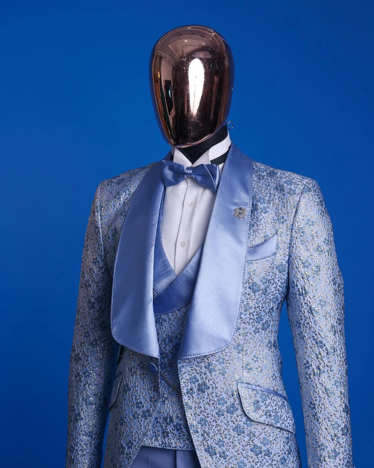 Luxury Jacquard Men's Suits Tailored 3 Pieces Blazer Vest Pants Sheer Satin Lapel One Button Wedding Slim Custom Made Plus Size