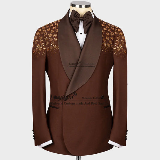 Costume 2 pièces pour homme, smoking, bijou de luxe, costume de mariage, dîner, bal de promo, blazer 