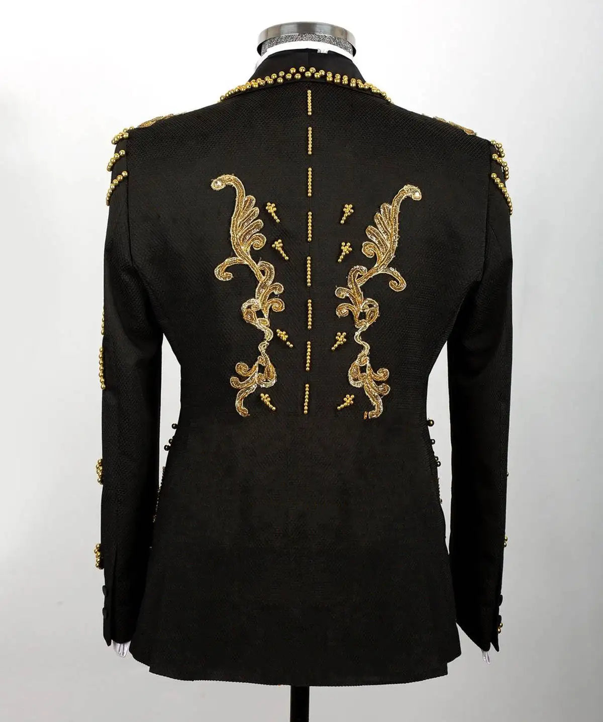 Luxury Men Wedding Suits Shawl Lapel Single Breasted Appliques Beads Tuxedos Groom Party 2 Pcs Blazer Vest Customized Made