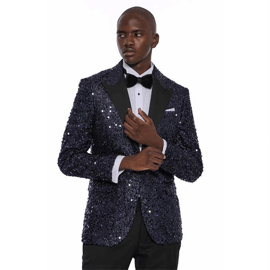 Luxury Sequins Men Suits Blazer+Pants Set 2 Pcs Formal Wedding Groom Tuxedos Tailor-Made 2 Pieces Glitter Jacket Coat Outfit