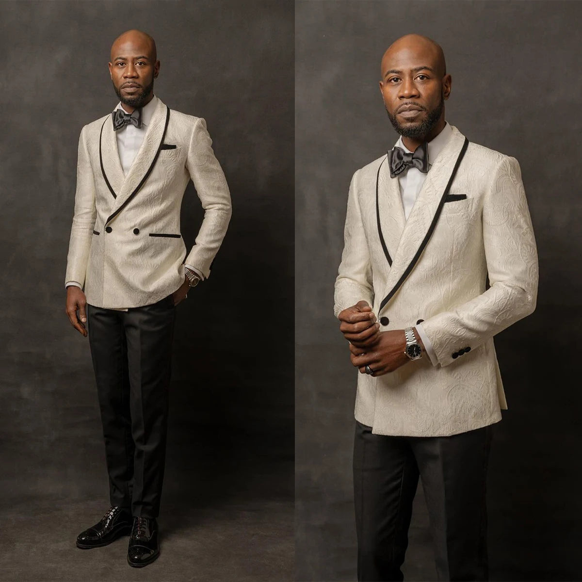 Costumes de mariage de luxe pour hommes, tenue de marié, coupe ajustée, revers châle, smoking, bureau, sur mesure, 2 pièces, veste et pantalon