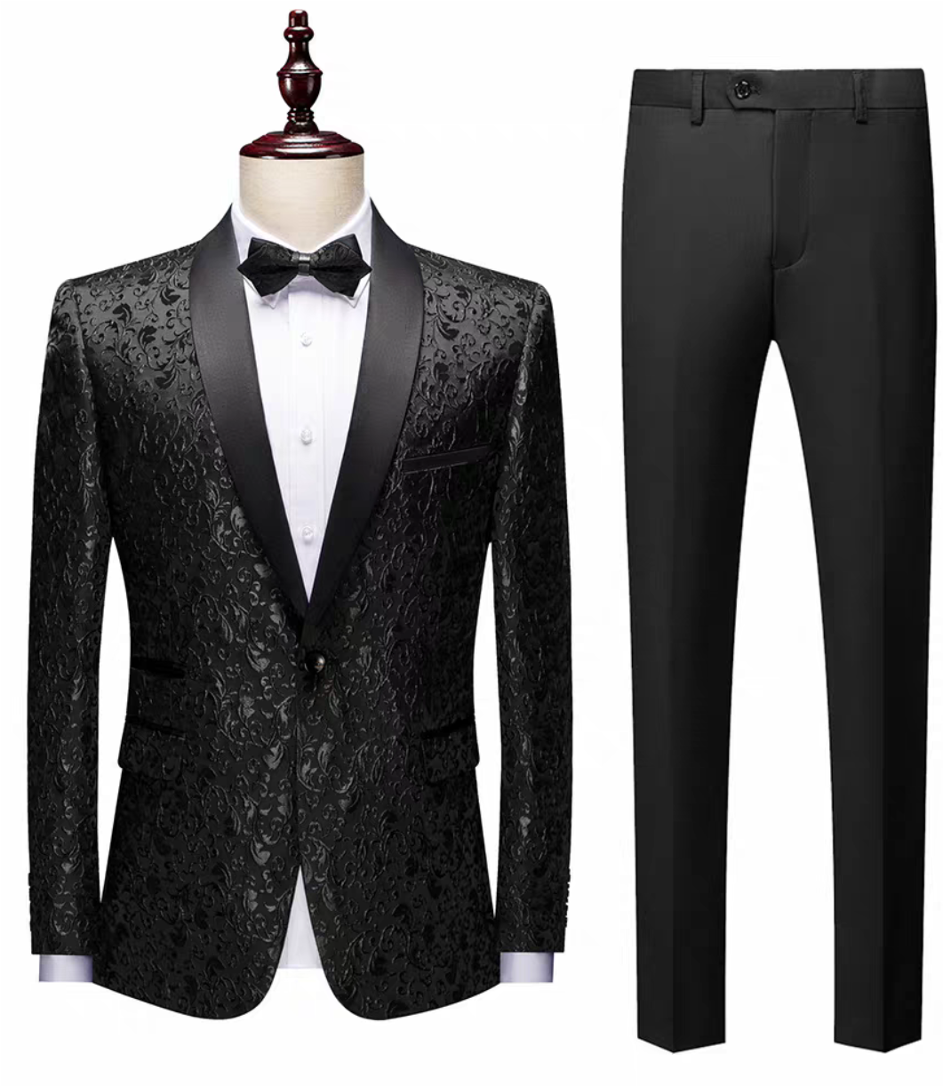 Costume de mariage de luxe bleu pour homme, 2 pièces, blazer, pantalon, coupe slim, sur mesure, pour bal de promo, fête 