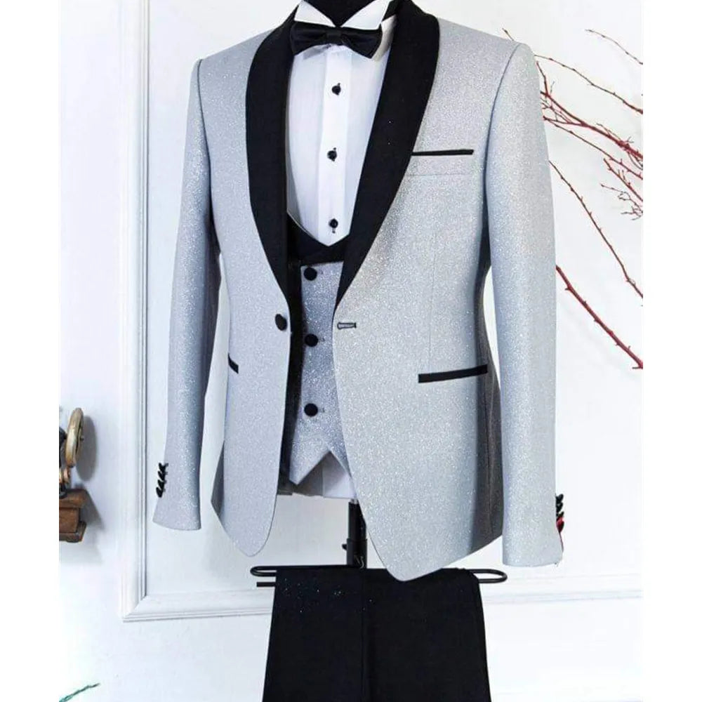 Costume homme 3 pièces, coupe slim, formel, blazer, robe de mariée, tenue de petit ami, style business