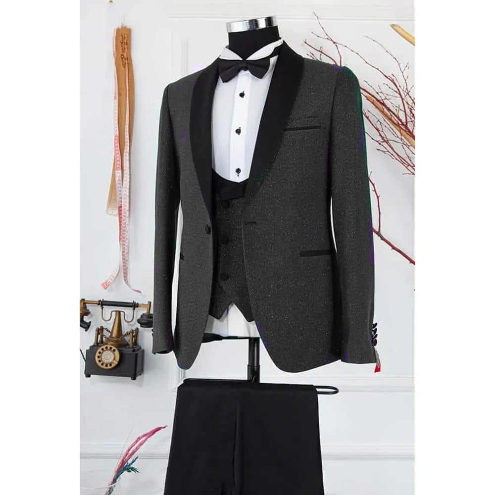 Costume homme 3 pièces, coupe slim, formel, blazer, robe de mariée, tenue de petit ami, style business