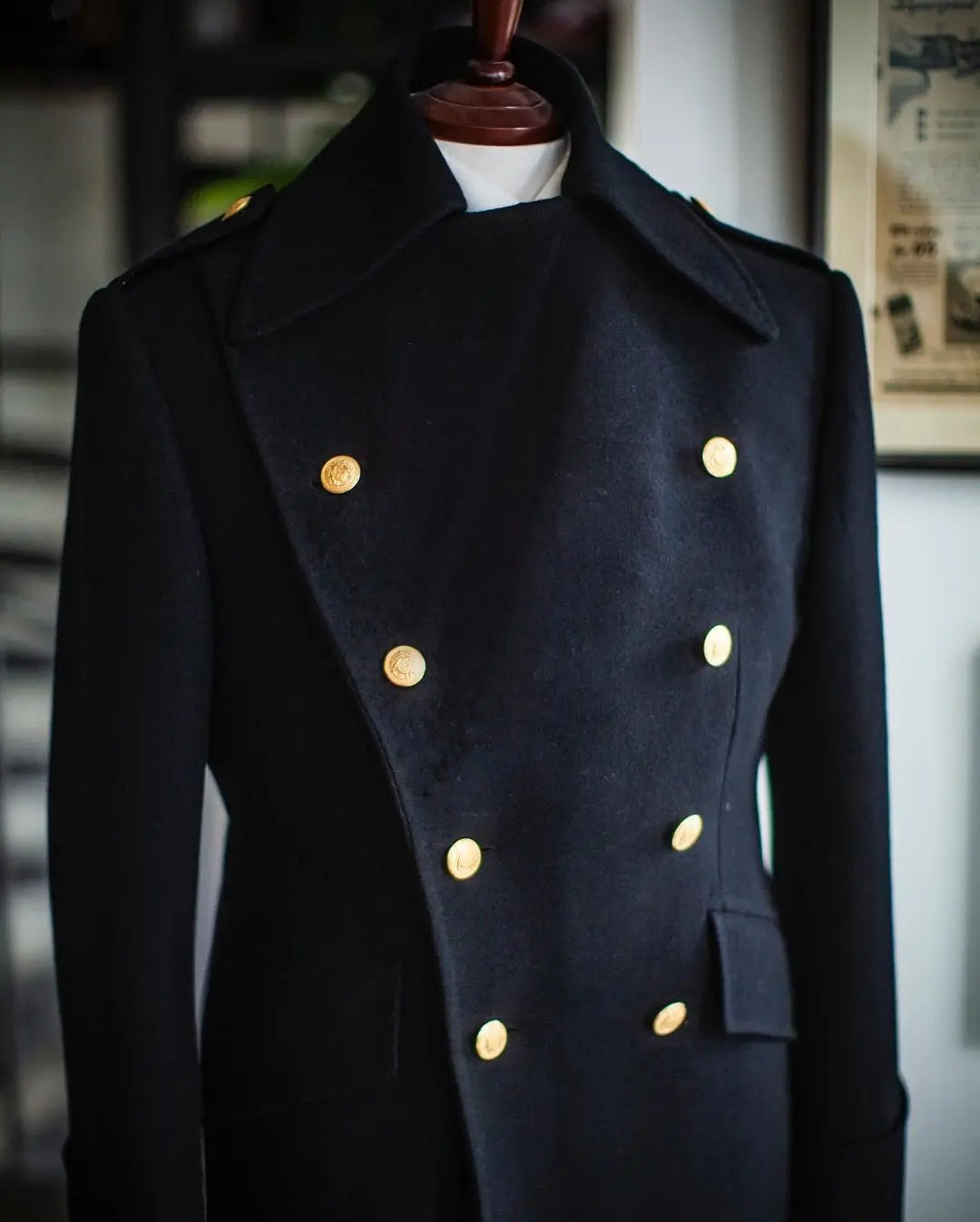 Men Long Coat Overcoat Black Double Breasted Woolen Blend Gentlemen Blazer Winter Warm Business Causal Daily Tailored