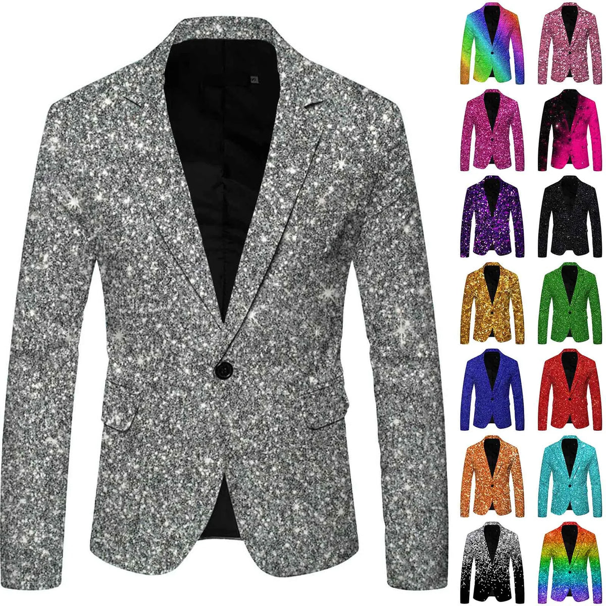 Men Sequins Printed Blazer Designs Plus Size Black Silver Velvet Gold Sequined Suit Jacket DJ Club Stage Party Wedding Clothes