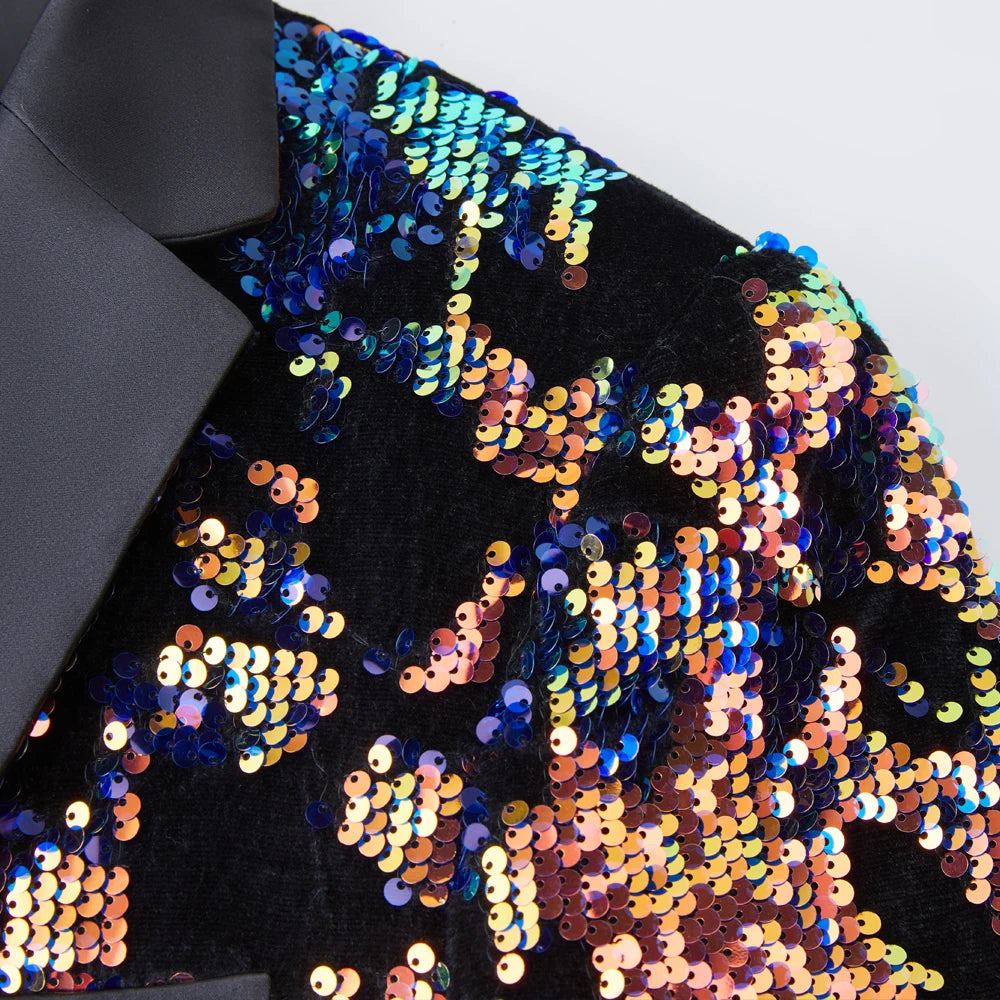 Men Shawl Lapel Blazer Designs Plus Sequins Suit Jacket DJ Club Stage Singer Clothes Nightclub Blazer Wedding Party Suit Jacket