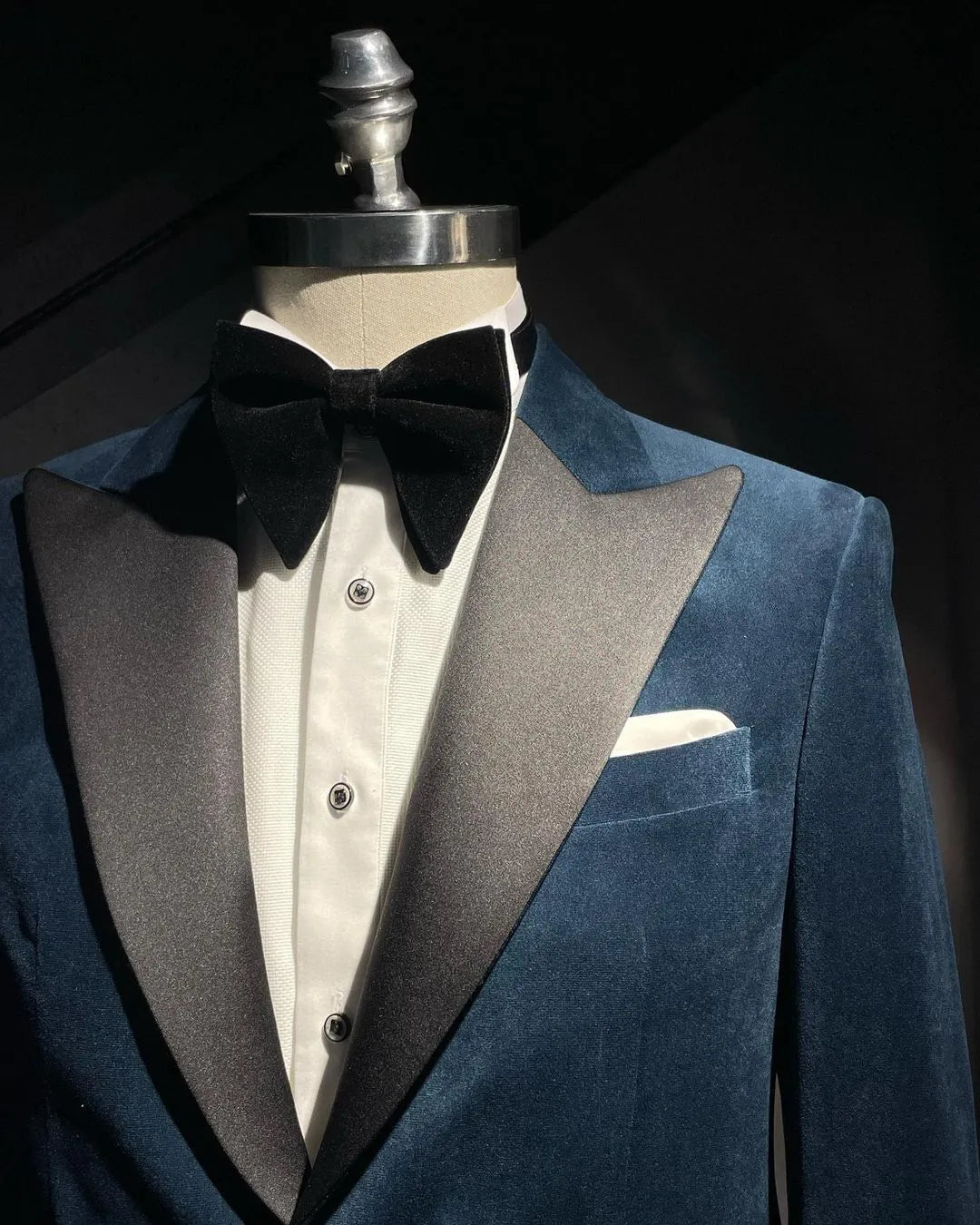 Conjuntos de traje para hombre, blazer de terciopelo azul, vestido de novia para novio, disfraz de Peaky Blinder, 2 piezas 