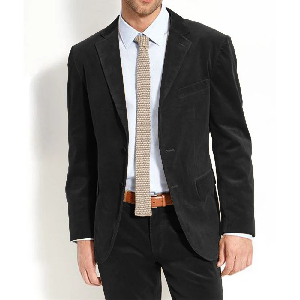 Costumes pour hommes Costume deux pièces pour hommes en tissu velours Pantalon à la mode et confortable pour les déplacements Costume homme élégant sur mesure complet