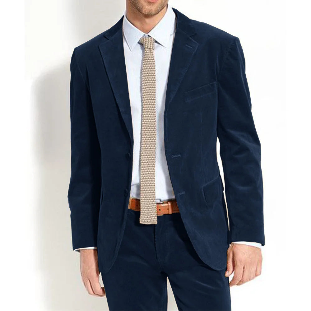 Costumes pour hommes Costume deux pièces pour hommes en tissu velours Pantalon à la mode et confortable pour les déplacements Costume homme élégant sur mesure complet