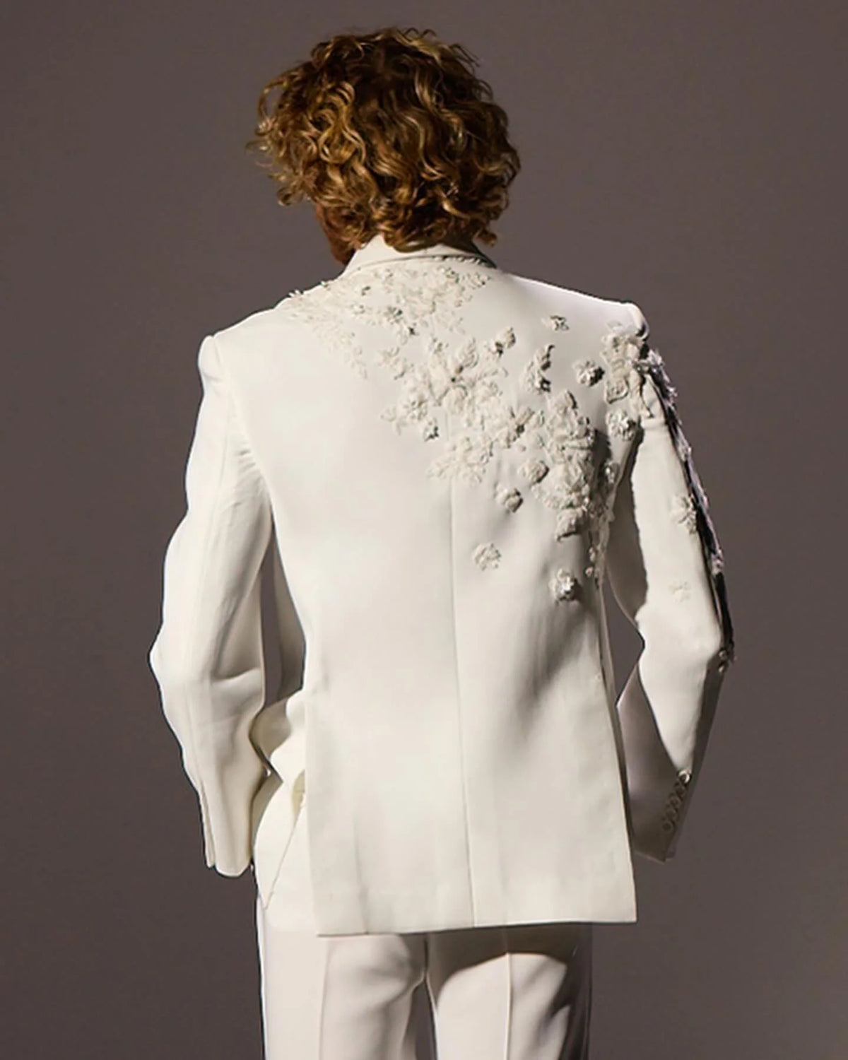 Trajes de novio para boda para hombre, clásicos, 2 piezas, blazer, pantalones, esmoquin, apliques, abalorios, ropa formal de trabajo, graduación, talla grande, hecho a medida