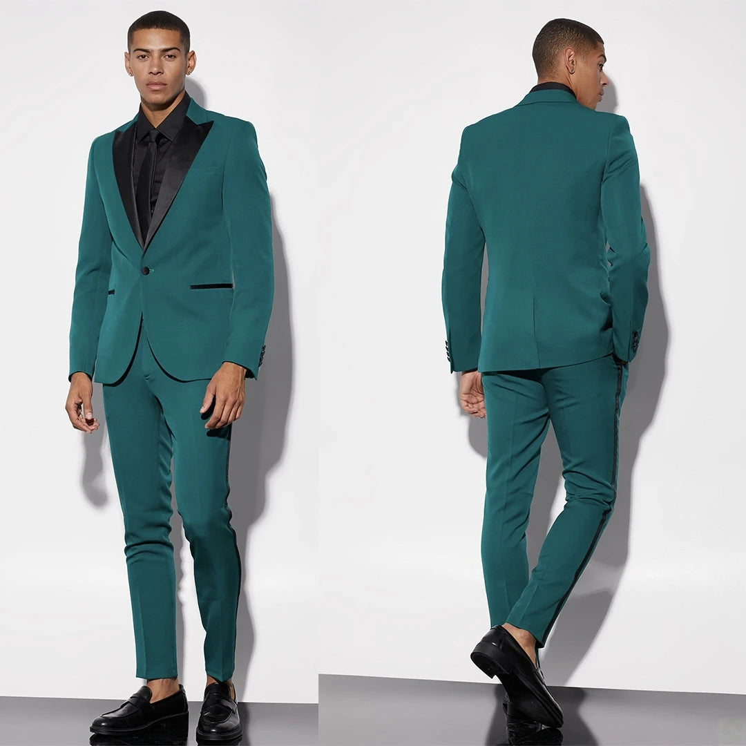 Costumes de mariage pour hommes, marié formel vert pour garçons d'honneur, smokings sur mesure, tenues d'affaires, fête 2 pièces