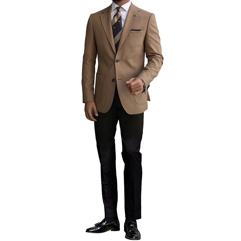 Men's 2 Pieces Jacket&Pants Business Casual Daily Leisure Tuxedo Two Buttons Notch Lapel Suit