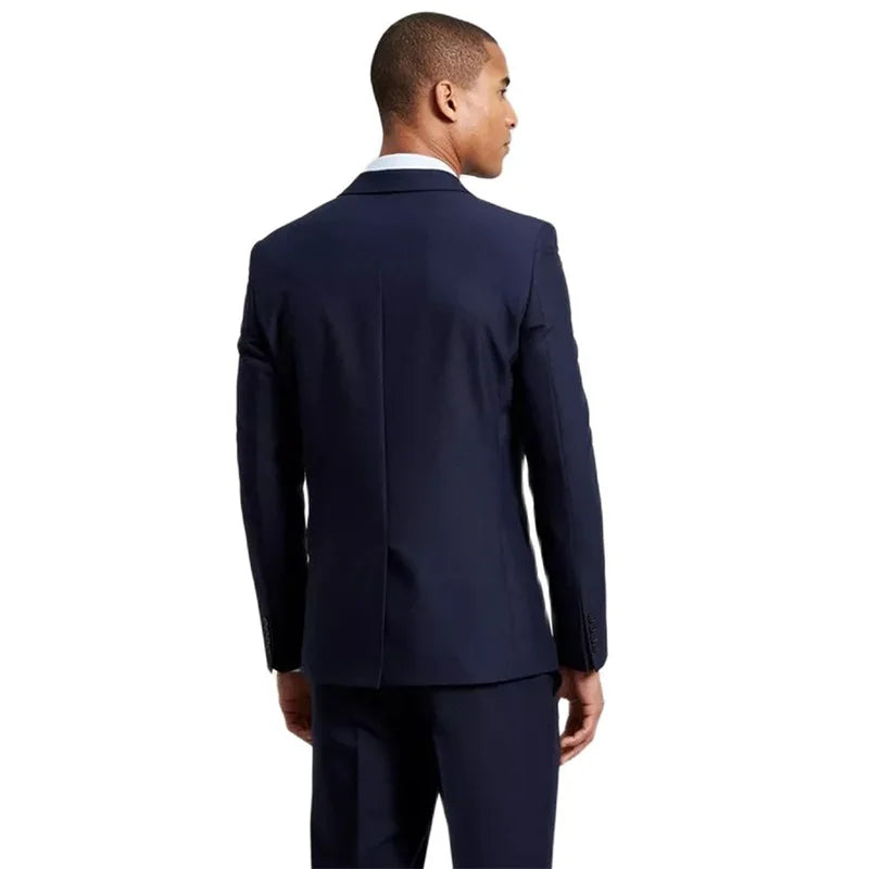 Costume 2 pièces pour homme, veste et pantalon, smoking croisé, boutons, revers crantés, pour soirée, bal, travail, décontracté 