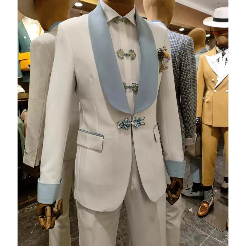 Costumes d'affaires pour hommes, style marié, soirée formelle, costumes pour hommes 2 pièces (veste + pantalon) 