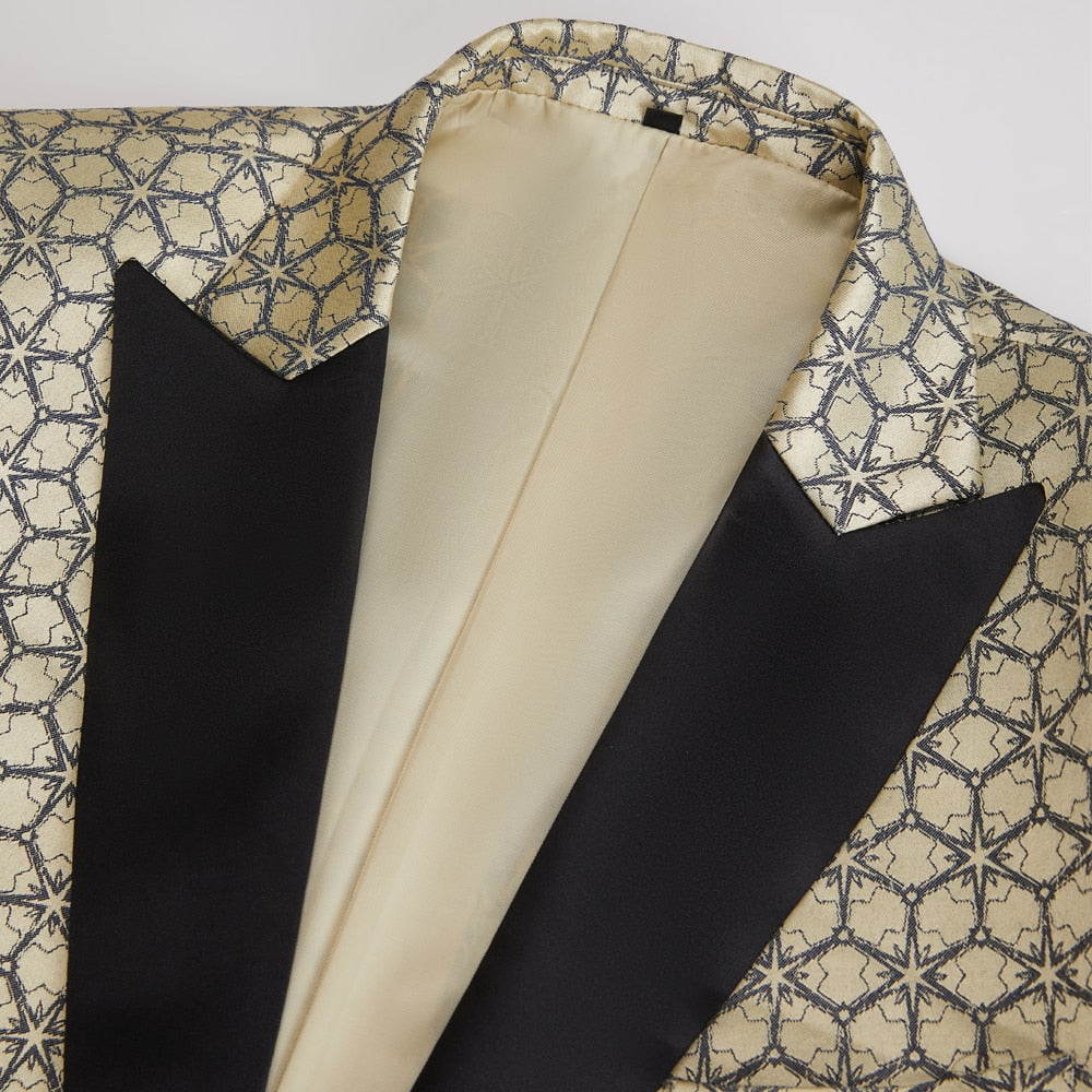 Costumes croisés pour hommes Jacquard Perfect Suit Costumes de mariage fabriqués pour hommes Costume Blazer 2 pièces 