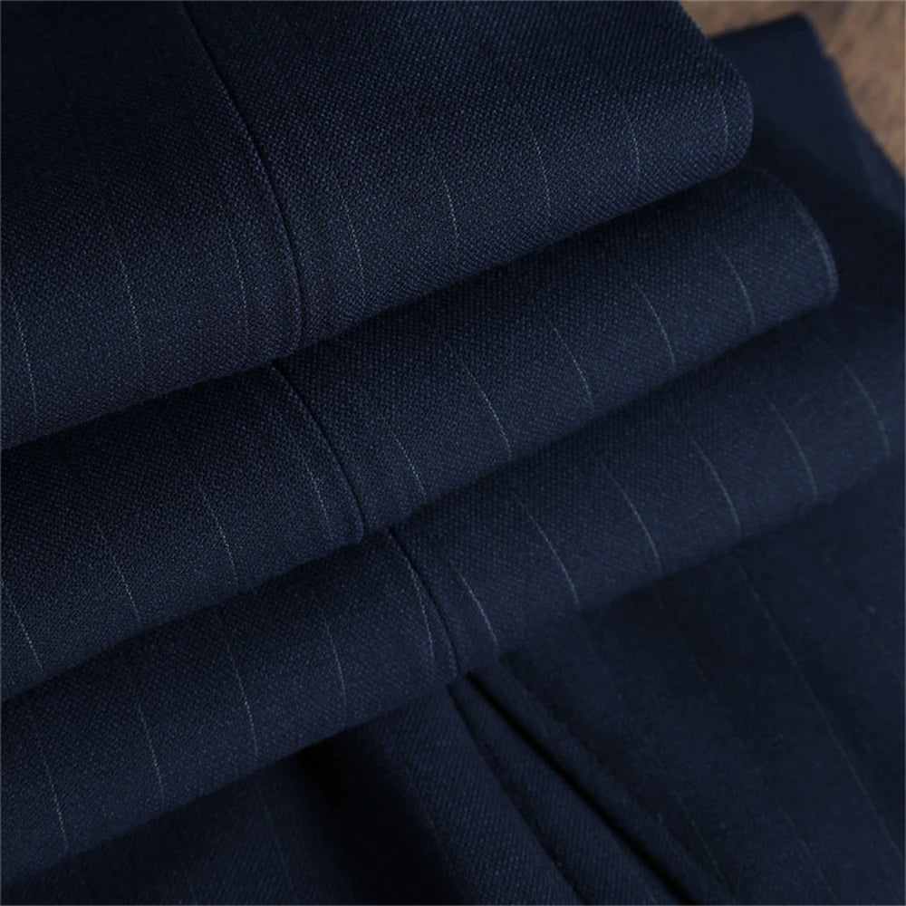 Conjunto de traje formal para hombre, dos piezas, blazer cruzado de moda con pantalones a juego, esmoquin ajustado, trajes de negocios, pantalones.