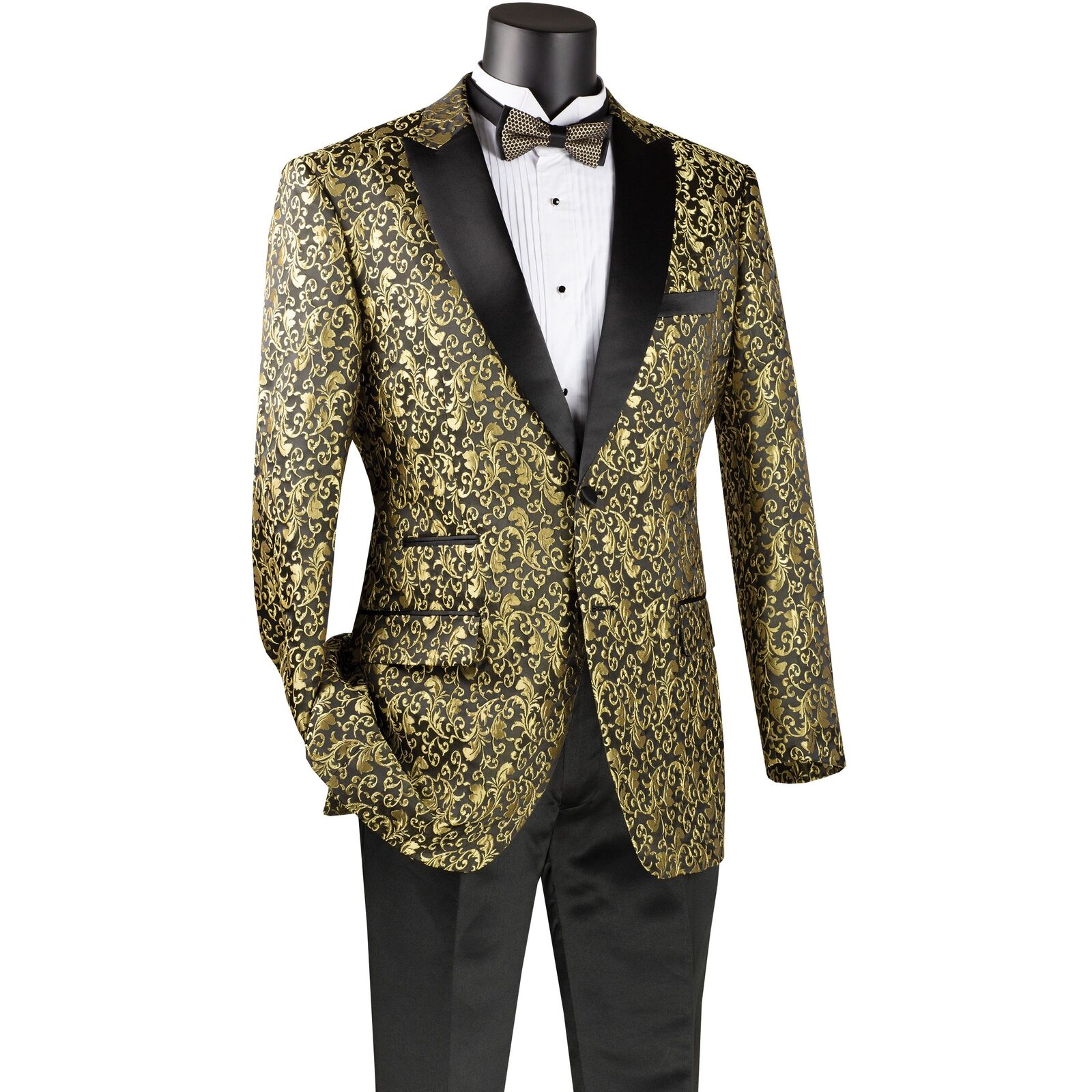 Traje de novio para boda, graduación, fiesta, esmoquin formal de dos botones dorados, 2 piezas, blazer y pantalones, hecho a medida 