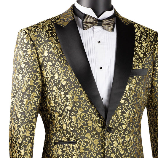 Men's Gold 2 Button Regular Fit Formal Tuxedo 2pcs Blazer Pants Tailor-Made Wedding Prom Party Groom Men Suit