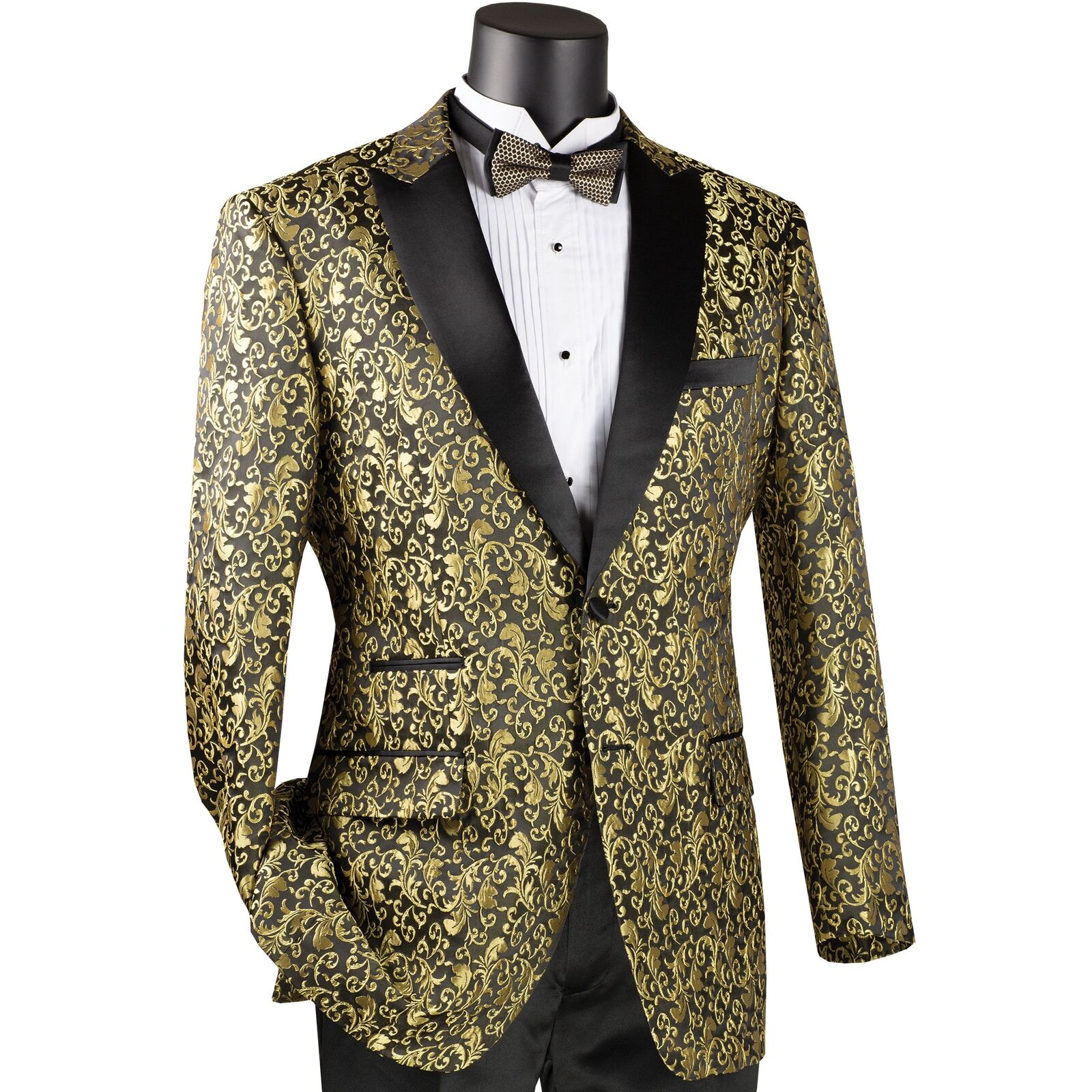 Traje de novio para boda, graduación, fiesta, esmoquin formal de dos botones dorados, 2 piezas, blazer y pantalones, hecho a medida 