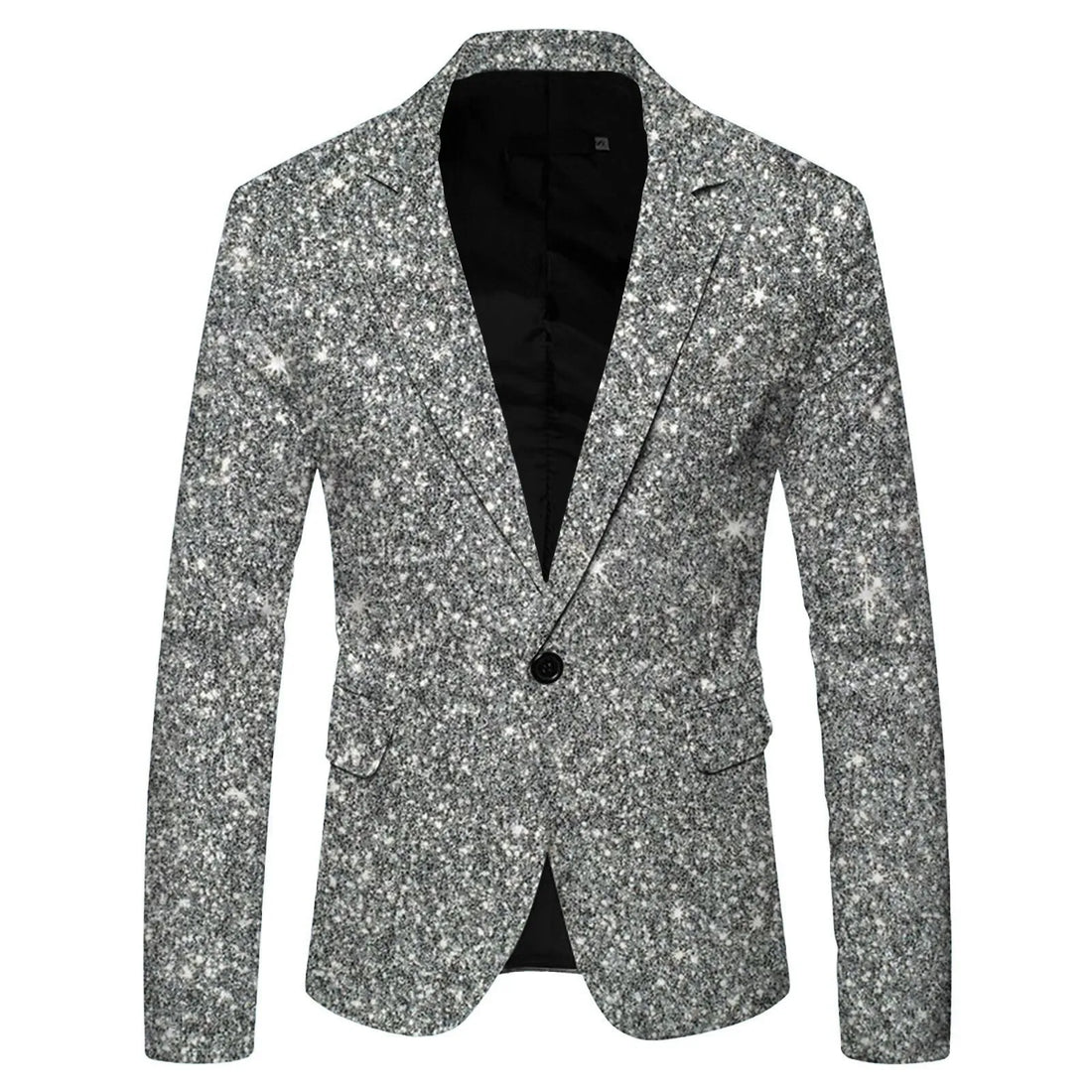 Traje de hombre con estampado de lentejuelas, solapa, botonadura sencilla, un botón, chaqueta deportiva, chaqueta de fiesta, abrigo informal